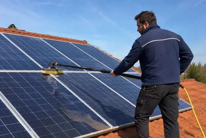 Nettoyage et entretien de panneaux solaires à la Genétouze